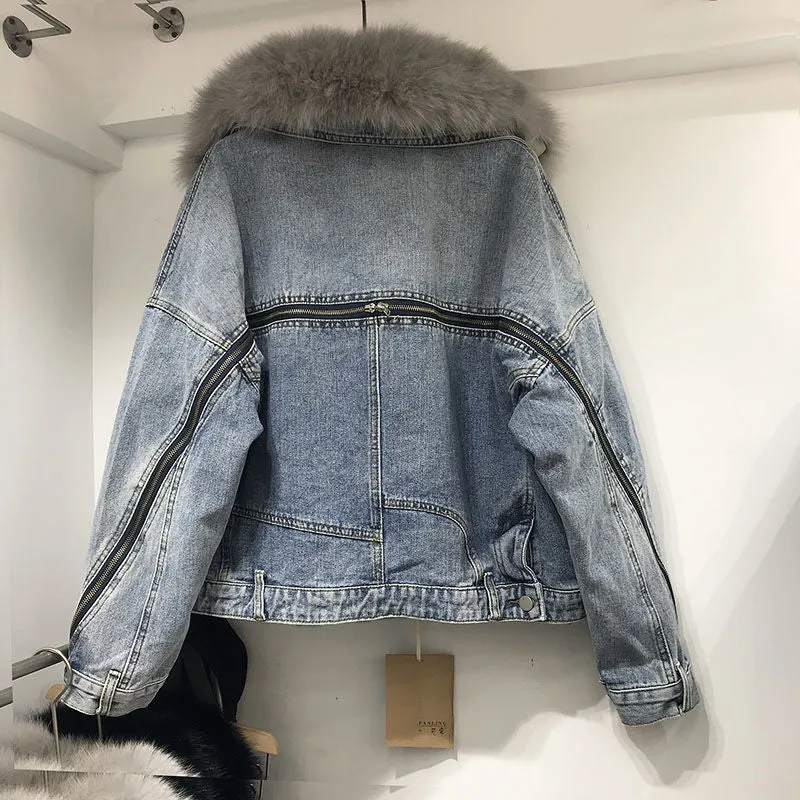 Women's Inner Denim Loose Coat