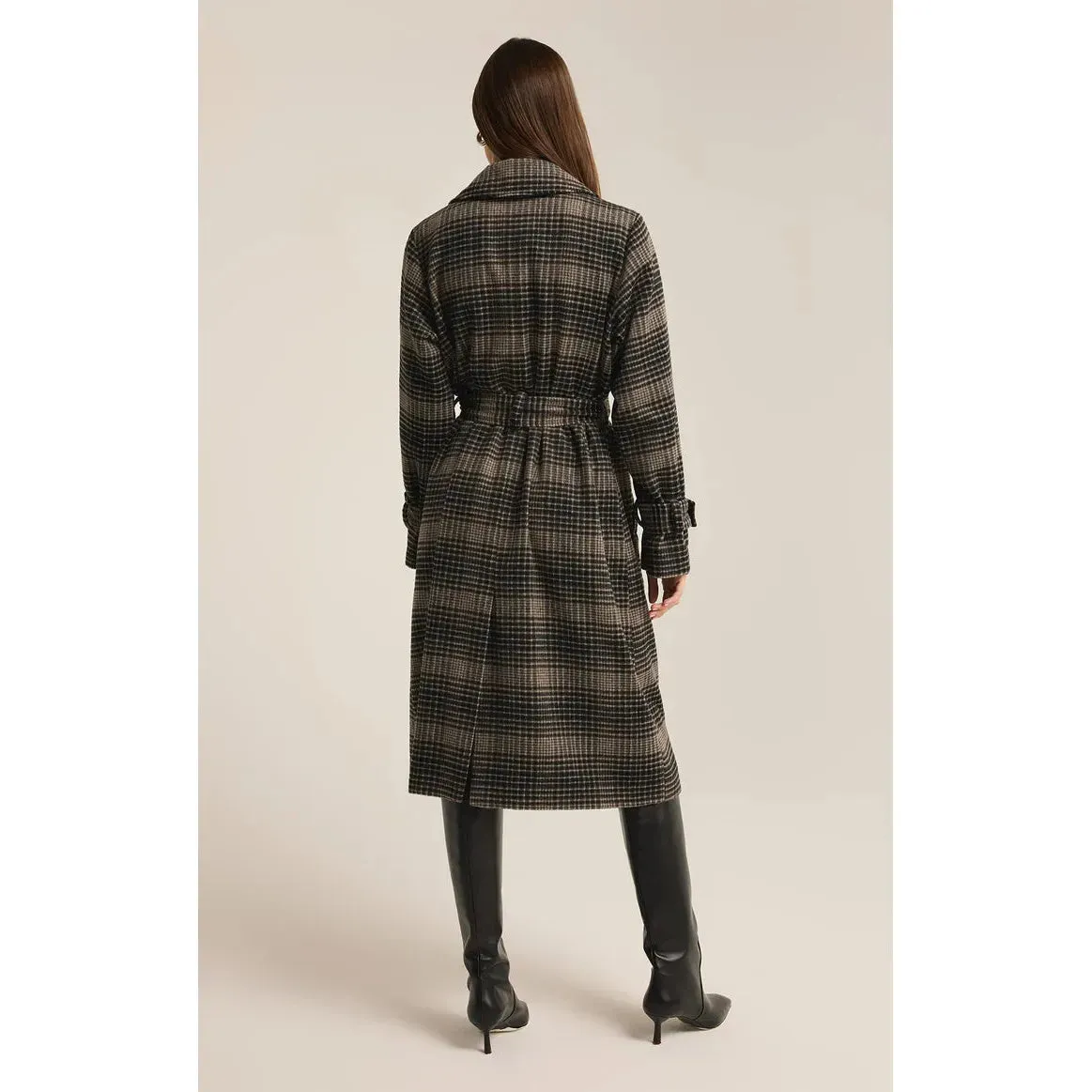 Z Supply Jackie Plaid Trench Coat